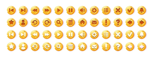 Circle buttons with cheese texture and icons