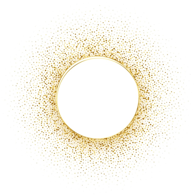 Circle golden halftone frame background