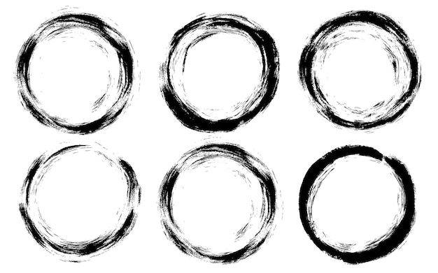 Free Vector circle grunge stains collection