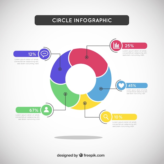 Circle infographic in colored style