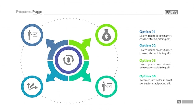 Circle option chart slide template