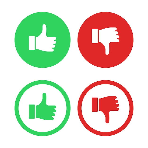 Free Vector circle thumbs up set