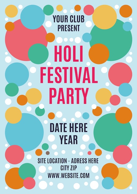 Free Vector circles holi festival poster