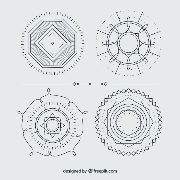 Free vector circles ornaments pack