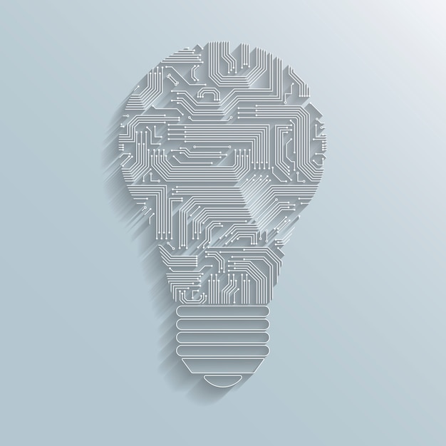 Free Vector circuit board bulb