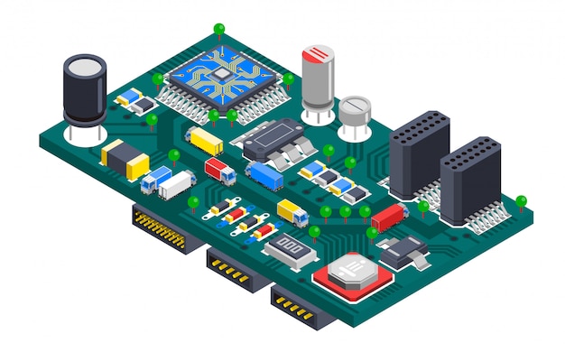 Circuit Board Isometric Concept