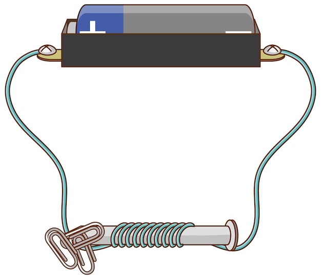 Free Vector circuit diagram with battery and screw