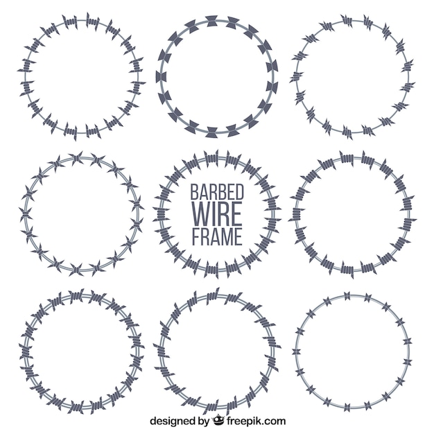 Circular barbed wire frame collection