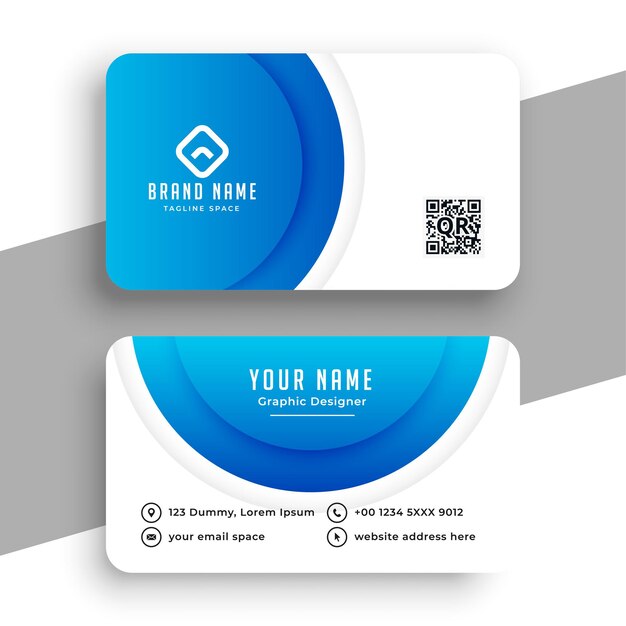 Circular blue modern business card design