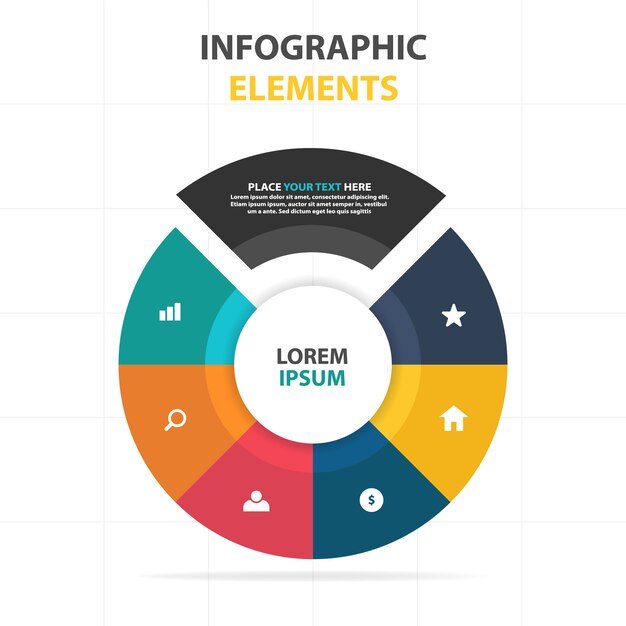 Circular corporate infographic elements