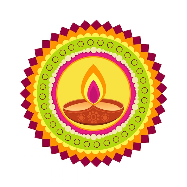 Circular design for diwali festival