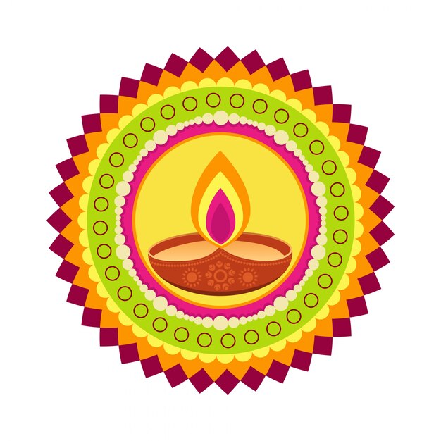 Circular design for diwali festival