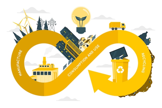 Free vector circular economy concept illustration