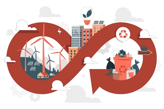 Free Vector circular economy concept illustration