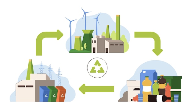 Circular economy environment care and recycling of waste