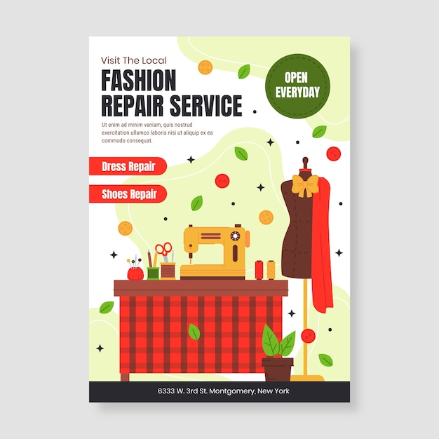 Free Vector circular fashion poster template