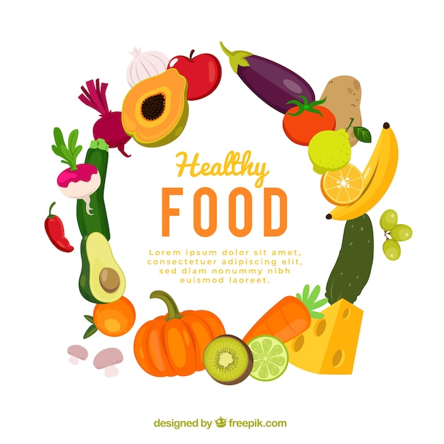 Circular food frame background