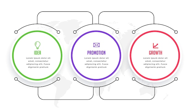 Circular infographic template with line connection