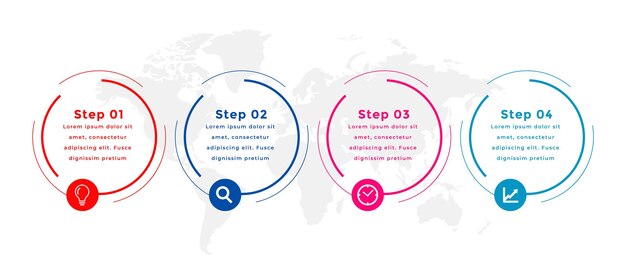 Circular line business infographic template design