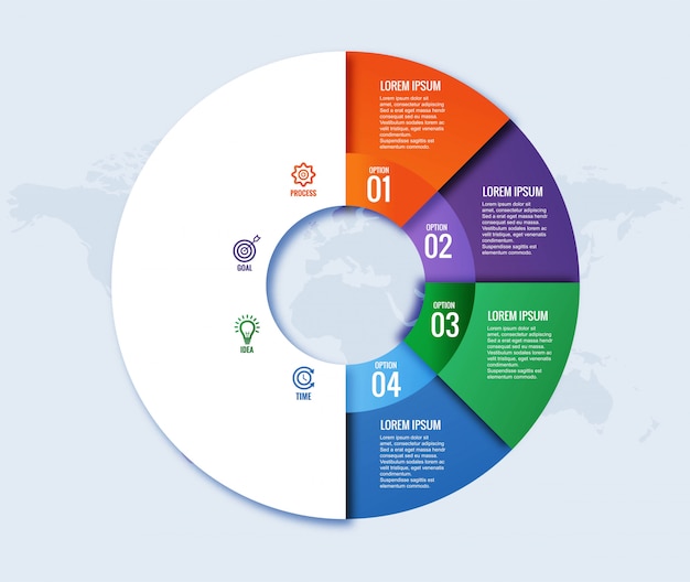 Circular modern Infographic concept with four steps