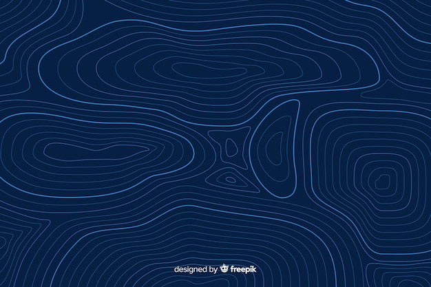 Free Vector circular topographic lines on blue background