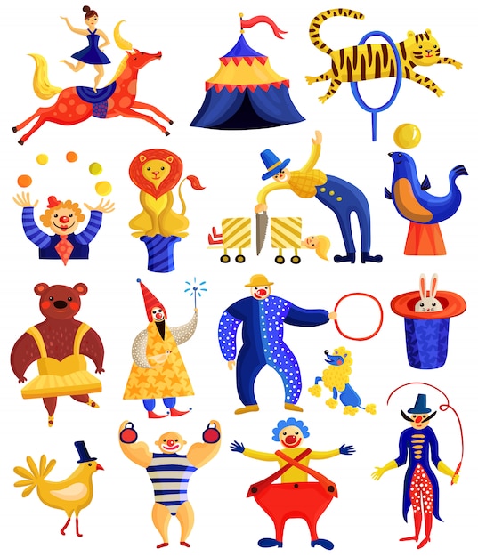 Free vector circus artists collection