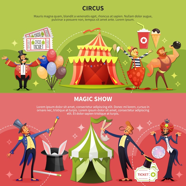 Free vector circus banner set