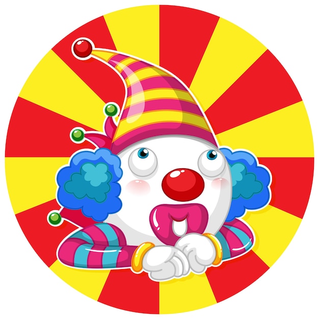 Circus clown colourful icon banner