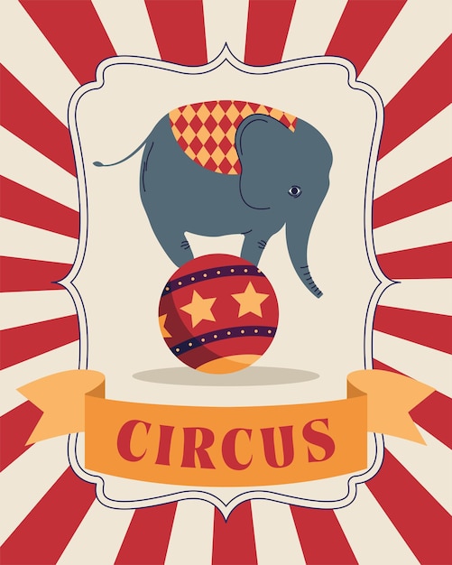 Free Vector circus elephant poster