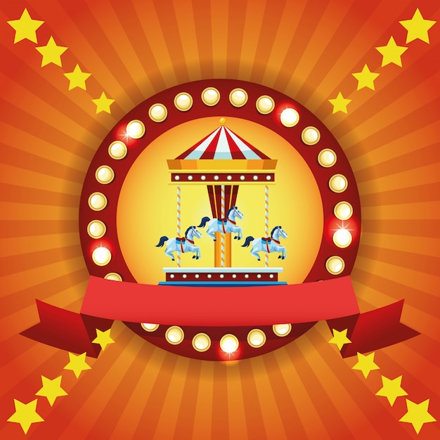 Free vector circus fair festival colorful emblem