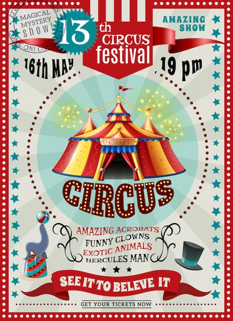 Circus Festival Announcement Retro Poster