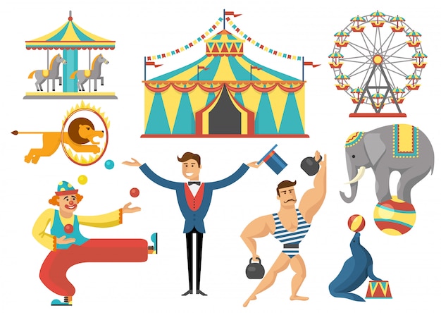 Circus Flat Elements Set