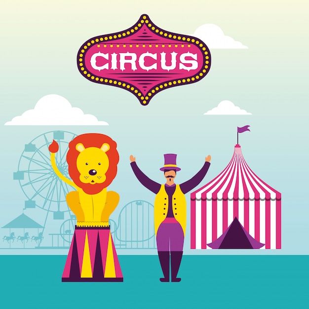 Free Vector circus fun fair