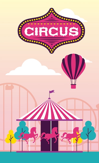 Free Vector circus fun fair