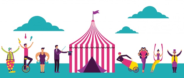 Free Vector circus fun fair