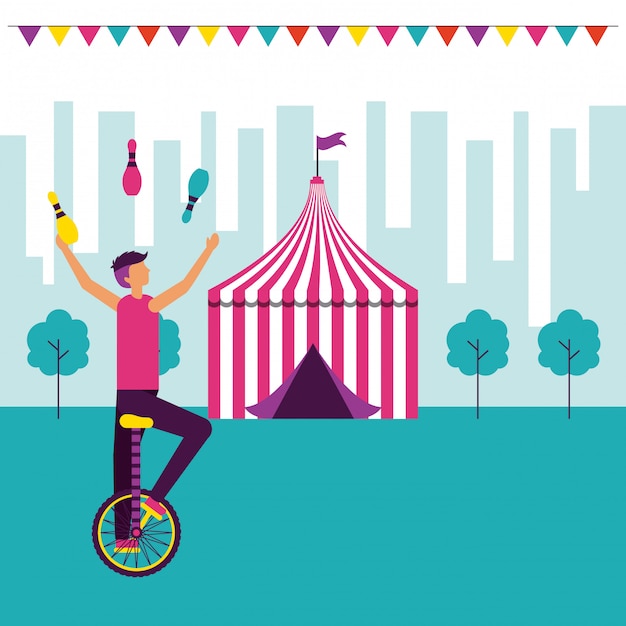 Free Vector circus fun fair