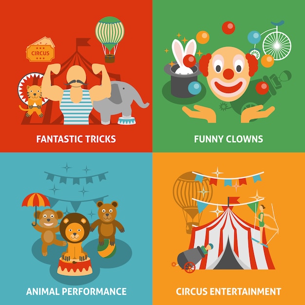 Circus Icons Set 