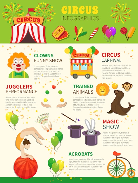 Circus infographics set