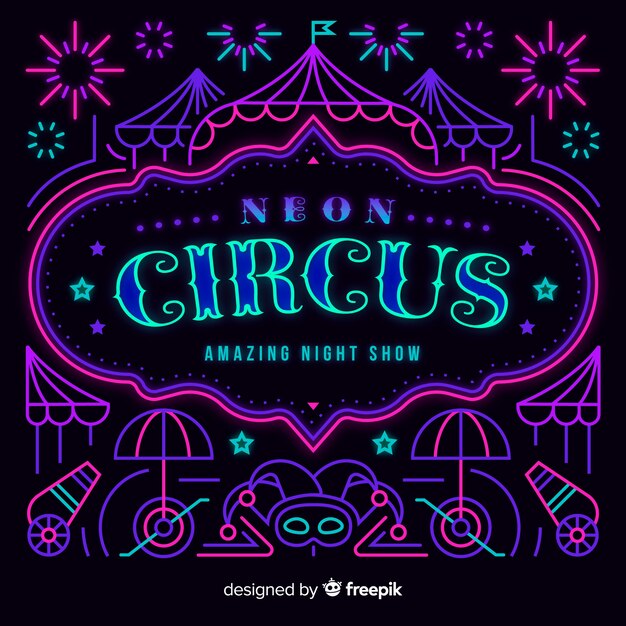 Circus neon lettering