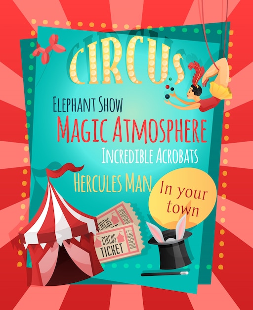 Free vector circus retro poster