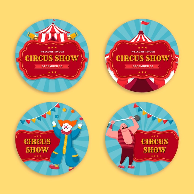 Circus show labels collection