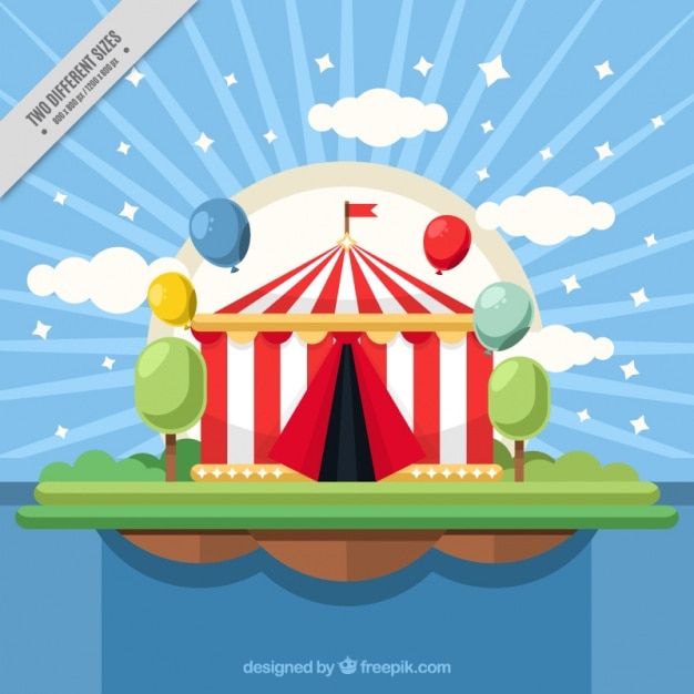 Free Vector circus tent background in flat design