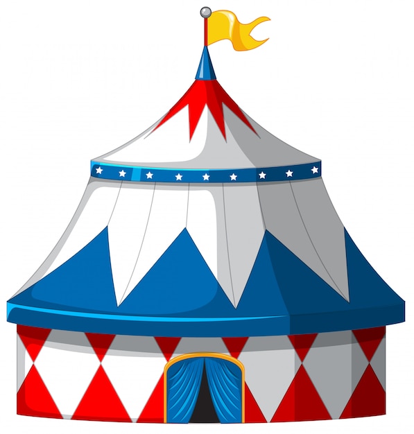 Free Vector circus tent in blue and white 