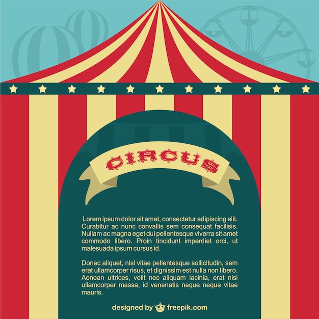 Free Vector circus tent poster template