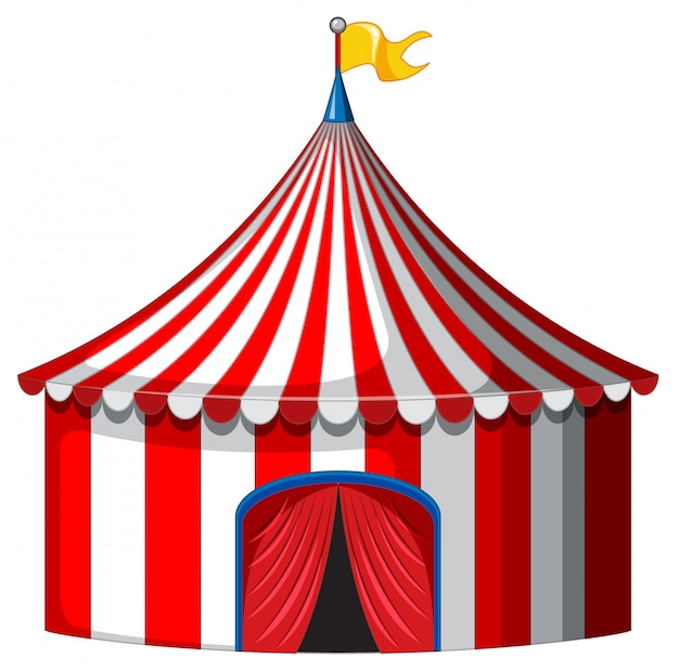 Free Vector circus tent in red and white color