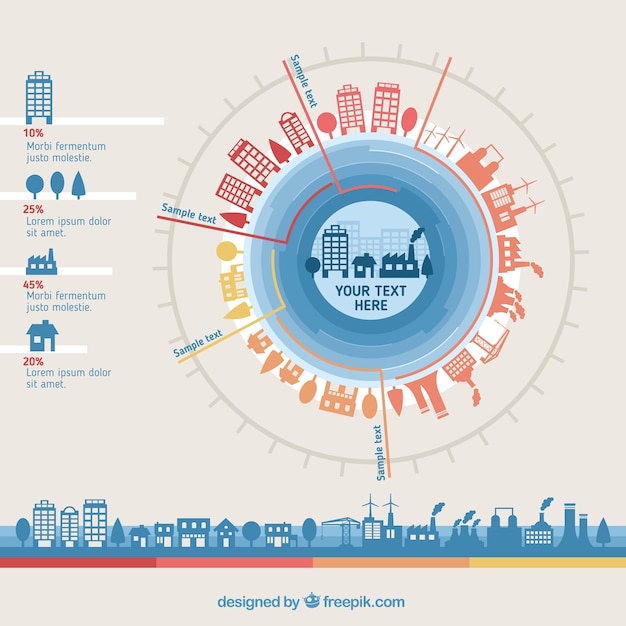 City buildings infographic