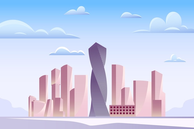 Free Vector city landmarks background for video conferencing