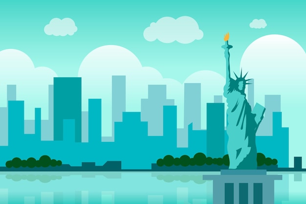 City landmarks background for video conferencing