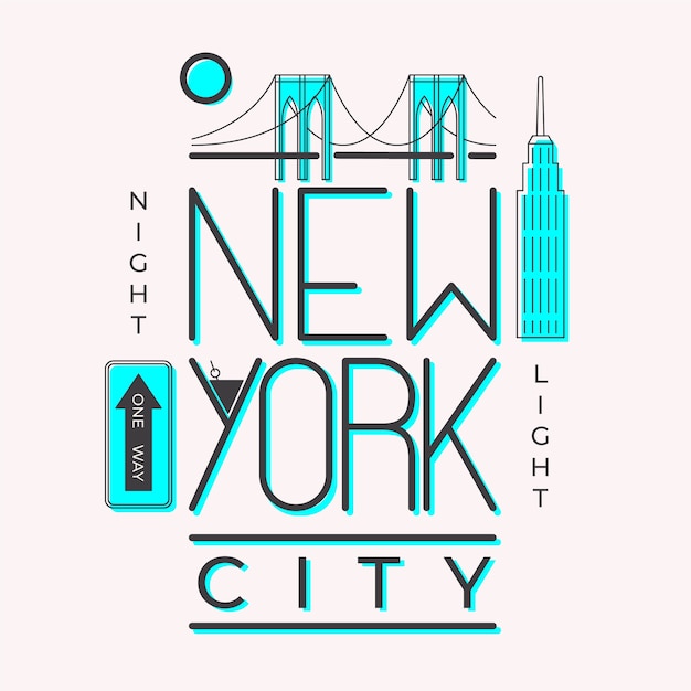 City lettering new york concept