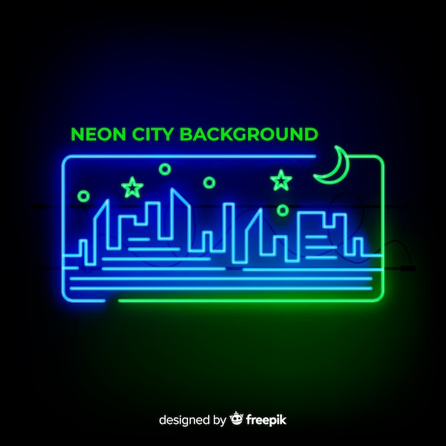 Free vector city neon background